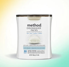 dishwasher packs - free + clear, 30 ct