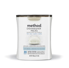dishwasher packs - free + clear, 30 ct